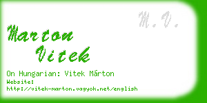 marton vitek business card